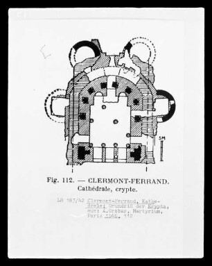 Clermont-Ferrand, Kathedrale Notre-Dame, Grundriss der Krypta