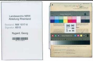 Entnazifizierung Georg Nygard , geb. 24.08.1900 (Opernsaenger)
