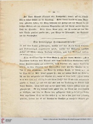 Die dreitägige Hermannsschlacht