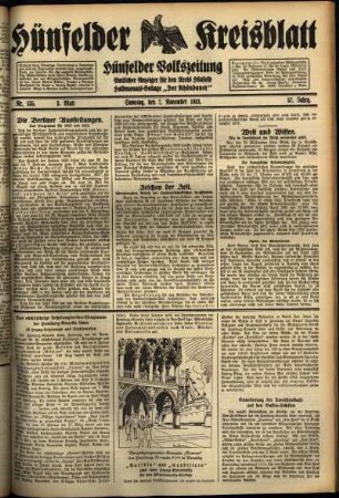 Dritte Ausgabe vom Samstag, den 07. November 1931.