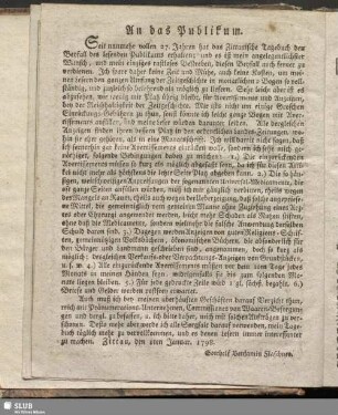 An das Publikum