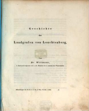 Geschichte der Landgrafen von Leuchtenberg. [1]
