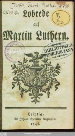 Lobrede auf Martin Luthern