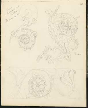 Skizzenbuch 3: Ornamentstudien, Tempel des Antonius und der Faustina Forum Romanum zu Rom, Florenz