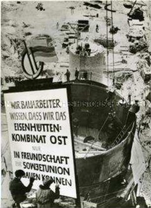 Baustelle des Eisenhüttenkombinates Ost, 1951