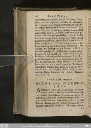 Epist. XIII. Bruxellam. Maximiliano Plowierio, V. N. & A.