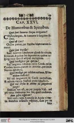 Cap. XXVI. De Humoribus & Spiritibus