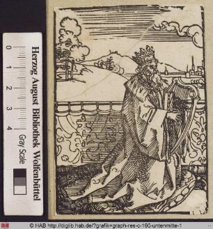 König David spielt auf der Harfe.