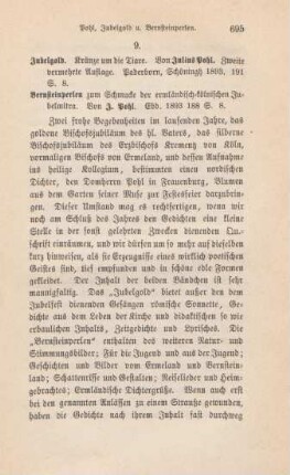 695-696 [Rezension] Pohl, Julius, Jubelgold