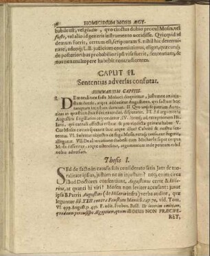 Caput II. Sententias adversas consutat.