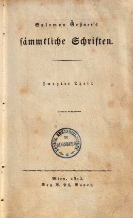 Salomon Geßner's sämmtliche Schriften, 2