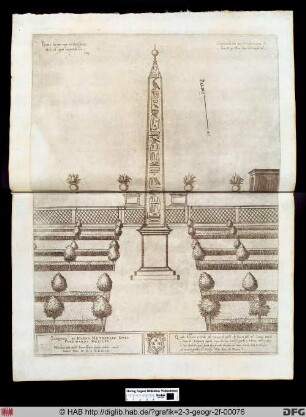 Obelisk im Garten der Villa der Familie Medici in Rom.
