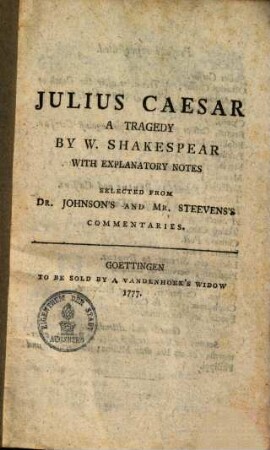 Julius Caesar : a tragedy