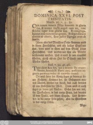 Dominica XXVI. Post Trinitatis.