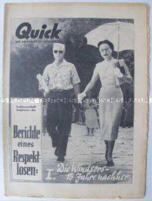 Unterhaltungszeitschrift "Quick" mit Titelstory über die britische Königsfamilie