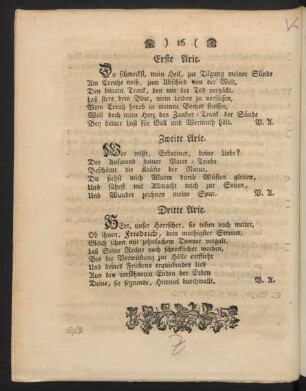 Erste Arie. - Dritte Arie