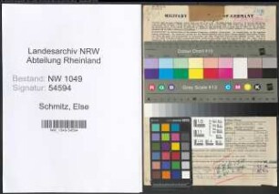 Entnazifizierung Else Schmitz , geb. 21.07.1901 (Lehrerin)