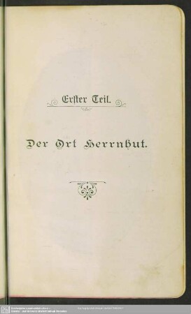 Erster Teil. Der Ort Herrnhut
