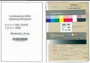 Entnazifizierung Ernst Blaskowitz , geb. 00.00.0000 (Polizist)