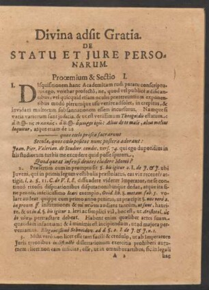 De Statu Et Iure Personarum.