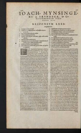 Ioach. Mynsingeri A Frundeck ... Responsorum Iuris Decas VIII.
