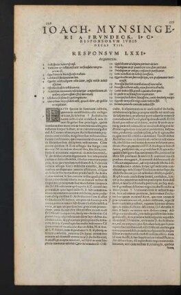 Ioach. Mynsingeri A Frundeck ... Responsorum Iuris Decas VIII.