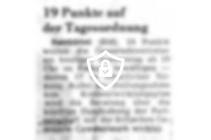 19 Punkte auf der Tagesordnung