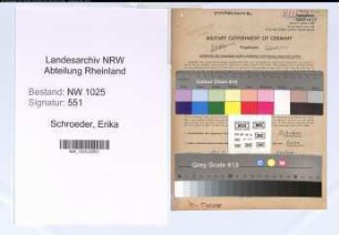 Entnazifizierung Erika Schroeder , geb. 19.03.1913 (Postangestellte)