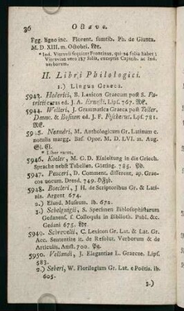 36-51, II. Libri Philologici - III. Poetae