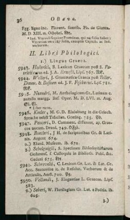 36-51, II. Libri Philologici - III. Poetae