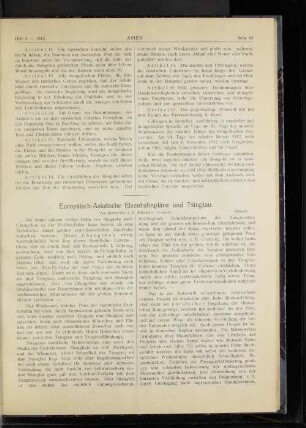 Europäisch-Asiatische Eisenbahnpläne und Tsingtau.