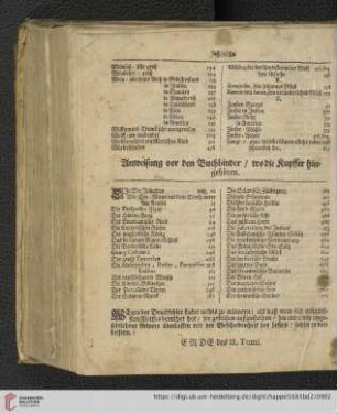 Anweisung vor den Buchbinder / wo die Kupffer hingehören