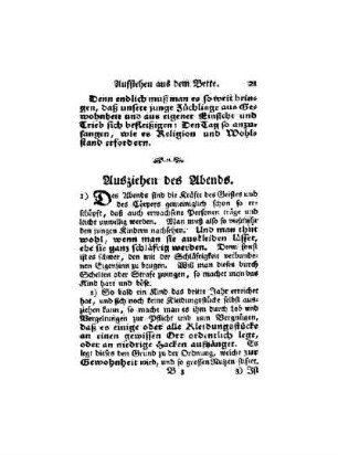 Ausziehen des Abends