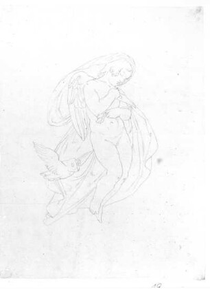 Die Nacht : Rietschel, Ernst. Tageszeiten-Reliefs. Die Nacht. Bleistift auf Transparentpapier; 25,5 x 19,3 cm. Um 1849. Privatbesitz. WVZ 306