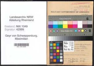 Entnazifizierung Maximilian Freiherr Geyr von Schweppenburg , geb. 18.08.1866 ()