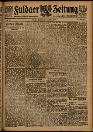 Erste Ausgabe vom Samstag, den 18. März 1905.