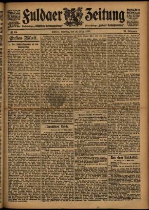 Erste Ausgabe vom Samstag, den 18. März 1905.