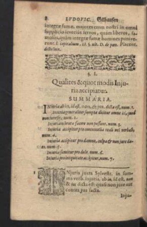 §. I. Qualites & quot modis Injuria accipiatur.
