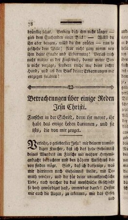 Betrachtungen über einige Reden Jesu Christi.