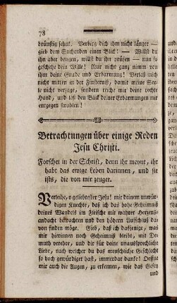 Betrachtungen über einige Reden Jesu Christi.