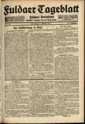 Ausgabe vom Donnerstag, den 13. Oktober 1921.