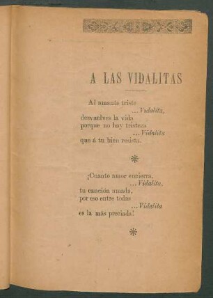 A las vidalitas