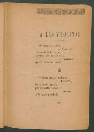 A las vidalitas
