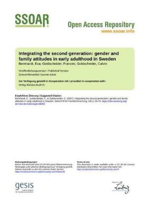 Integrating the second generation: gender and family attitudes in early adulthood in Sweden