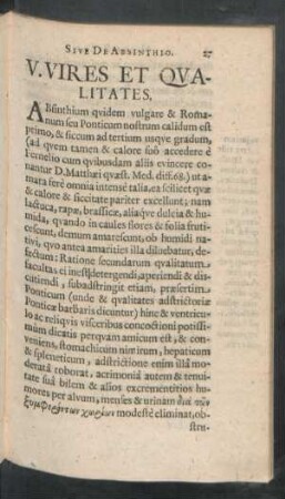 V. Vires Et Qualitates.