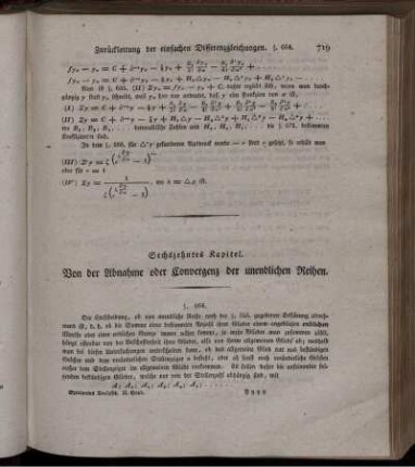 Sechzehntes Kapitel. Von der Abnahme oder Convergenz der unendlichen Reihen.