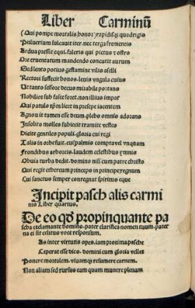 Incipit paschalis carminis Liber quartus.