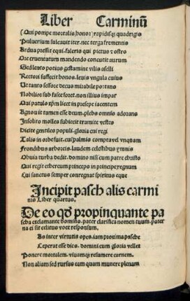 Incipit paschalis carminis Liber quartus.