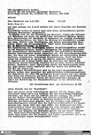 [Antwortschreiben] 17.5.89