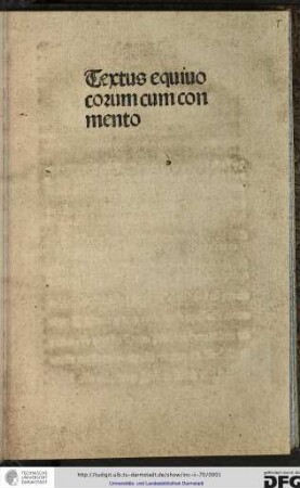 Textus equivocorum cum commento.